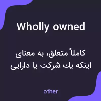 معنی wholly owned به فارسی معنی wholly owned به فارسی