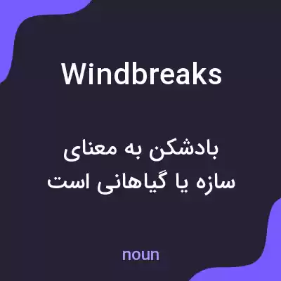 معنی windbreaks به فارسی
