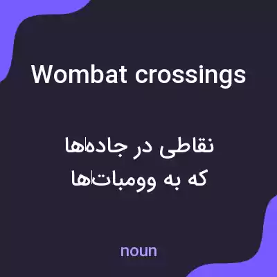 معنی wombat crossings به فارسی معنی wombat crossings به فارسی