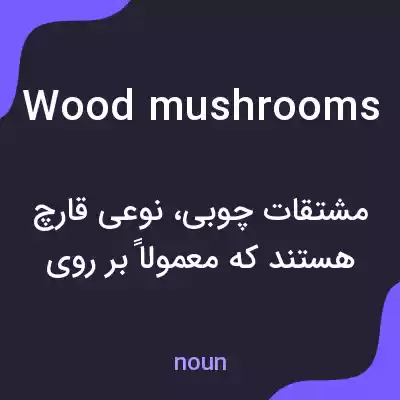 معنی wood mushrooms به فارسی