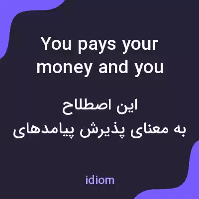 معنی you pays your money and you takes your choice به فارسی معنی you pays your money and you takes your choice به فارسی