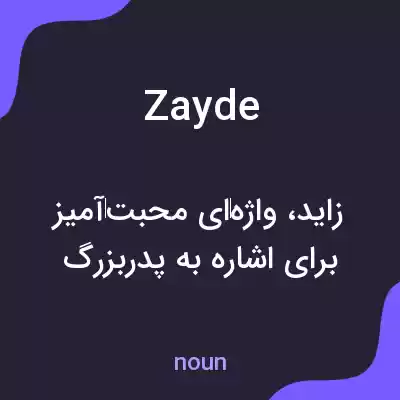 معنی zayde به فارسی معنی zayde به فارسی